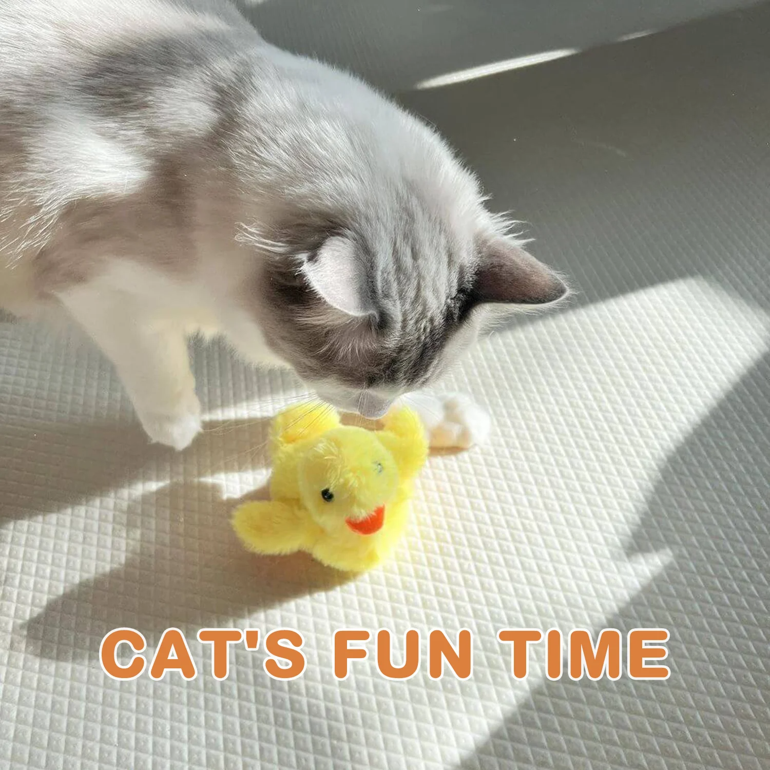 Interactive Rechargeable Automatic Duck Cat Toy for Indoor Cats – Flapping Wings, Catnip, Chirping Sound, Smart Motion, Remote Control, Exercise & Mental Stimulation for Bored Cats of All Breeds
