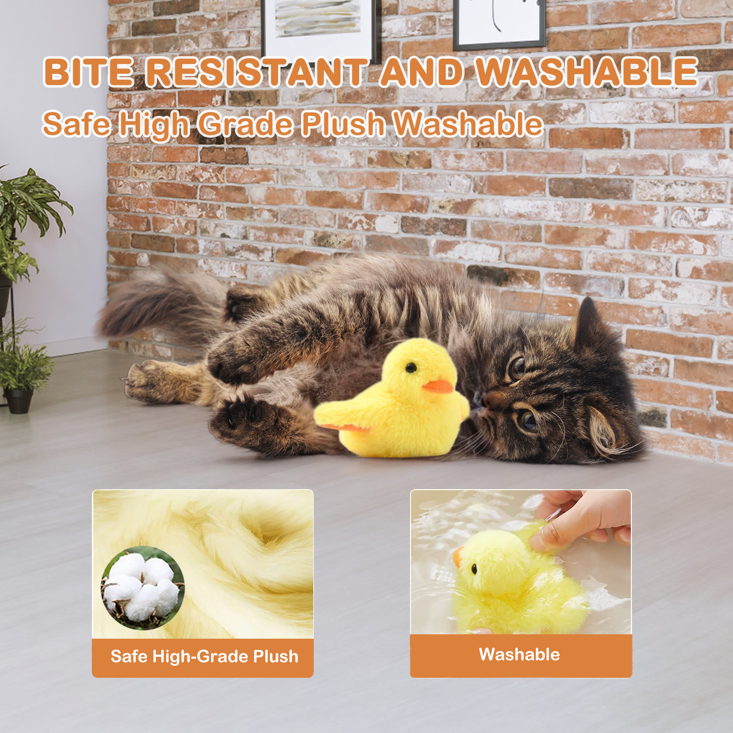 Interactive Rechargeable Automatic Duck Cat Toy for Indoor Cats – Flapping Wings, Catnip, Chirping Sound, Smart Motion, Remote Control, Exercise & Mental Stimulation for Bored Cats of All Breeds