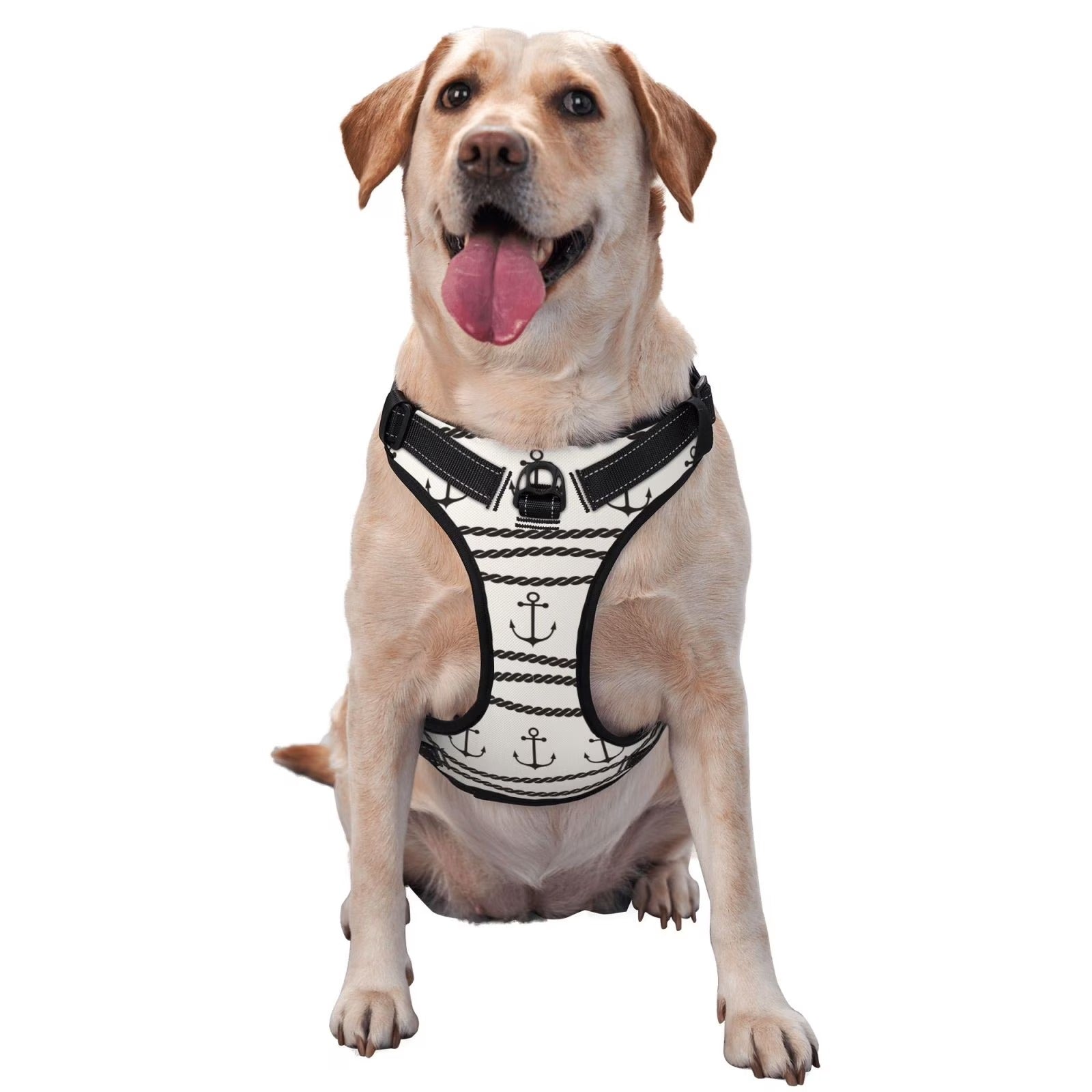 No Pull Adjustable Dog Harness with Dual Leash Clips, Reflective Padded Dog Vest with Control Handle, Breathable Outdoor Walking Hiking Harness for Small Medium Large Dogs