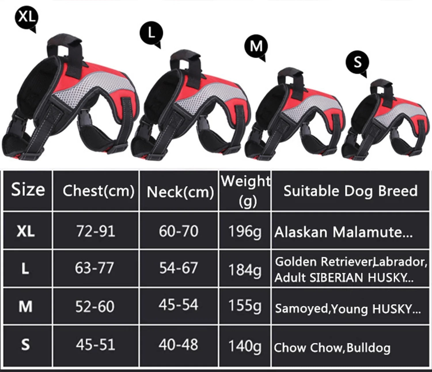 Escape Proof No Pull Dog Harness with Handle, Adjustable Soft Padded Vest Harness for Small Medium Large Dogs, Breathable Control Pet Harness for Walking Hiking Training