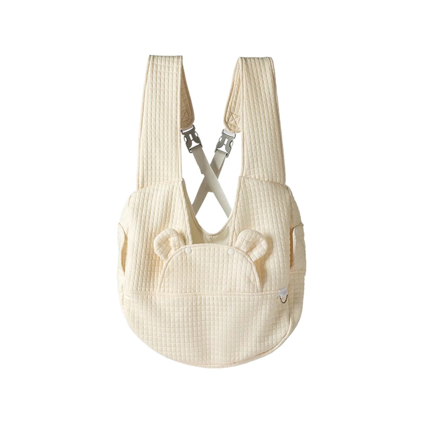 Adjustable Cloth Pet Carrier Backpack for Small Dogs and Cats, Front Chest Travel Bag with Breathable Mesh, Padded Interior, Lightweight and Ergonomic for Outdoor Walking and Travel, Beige, 41x38x14cm