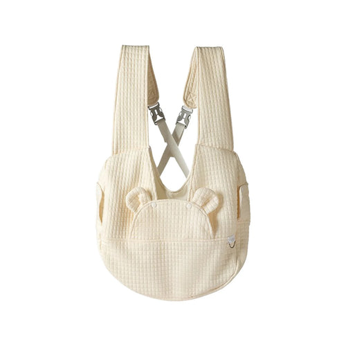 Adjustable Cloth Pet Carrier Backpack for Small Dogs and Cats, Front Chest Travel Bag with Breathable Mesh, Padded Interior, Lightweight and Ergonomic for Outdoor Walking and Travel, Beige, 41x38x14cm