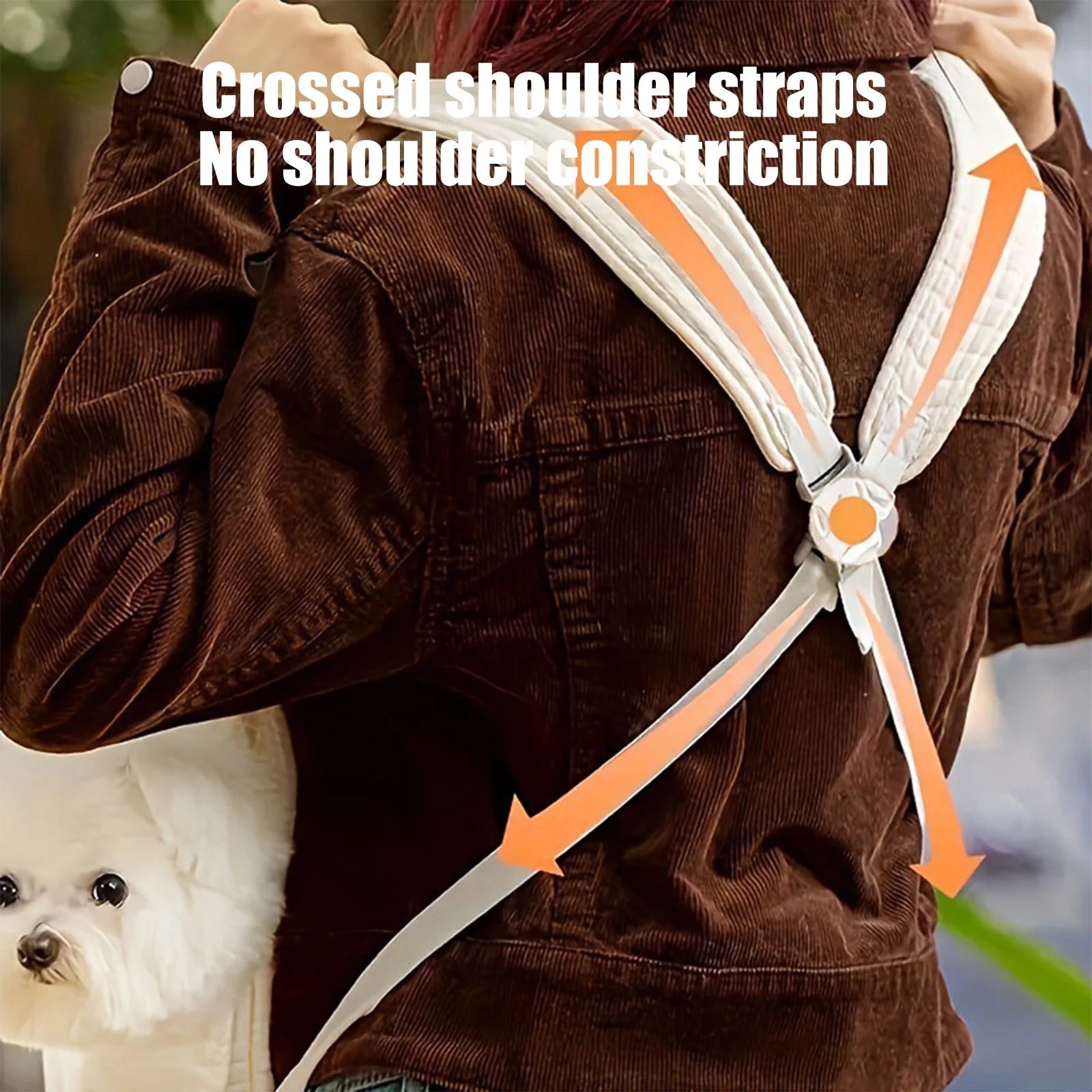 Adjustable Cloth Pet Carrier Backpack for Small Dogs and Cats, Front Chest Travel Bag with Breathable Mesh, Padded Interior, Lightweight and Ergonomic for Outdoor Walking and Travel, Beige, 41x38x14cm