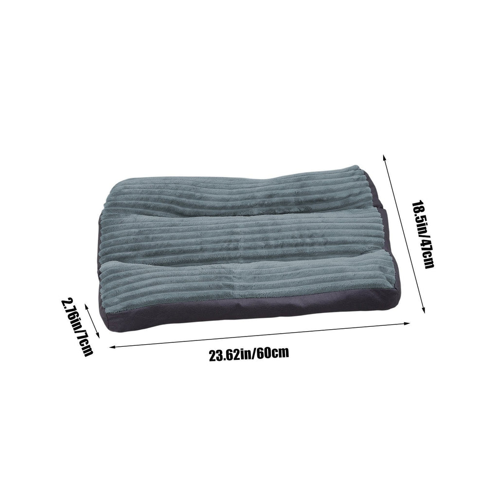 Small Dog Bed for Winter, Washable Puppy Cushion, Rectangular Soft Pet Bed for Small Dogs and Cats, Non-Slip Stain Resistant Cozy Dog Crate Mat, Warm and Comfortable Gray Pet Bedding