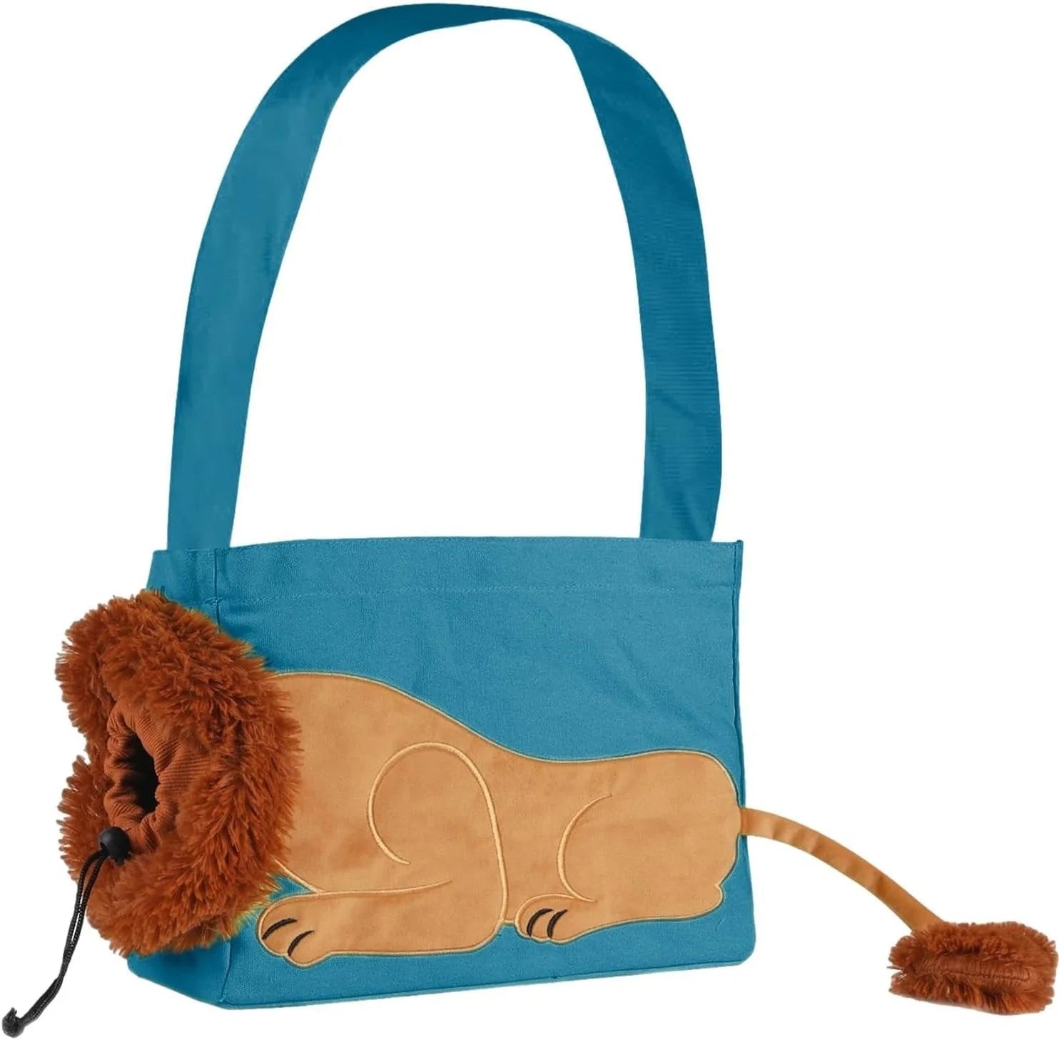 Lion-Shaped Blue Pet Carrier Backpack for Small Dogs and Cats, Cute & Cozy Animal Design Travel Bag with Breathable Mesh, Comfortable Shoulder Straps for Outdoor Walking, Hiking & Daily Use