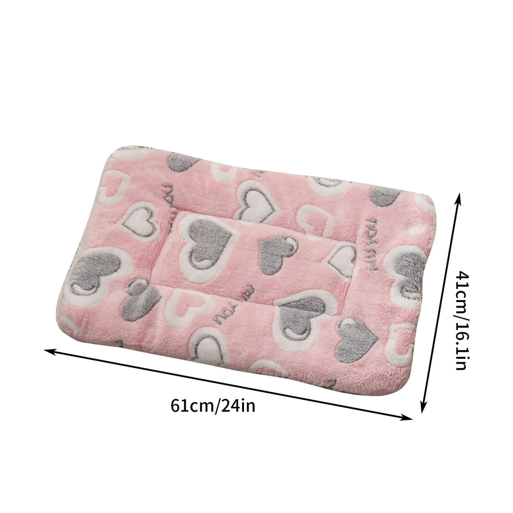 Thickened Fleece Pet Bed Mat for Dogs and Cats, Super Soft Plush Blanket with Non-Slip Bottom, Machine Washable Cozy Sleeping Pad for Small and Medium Pets