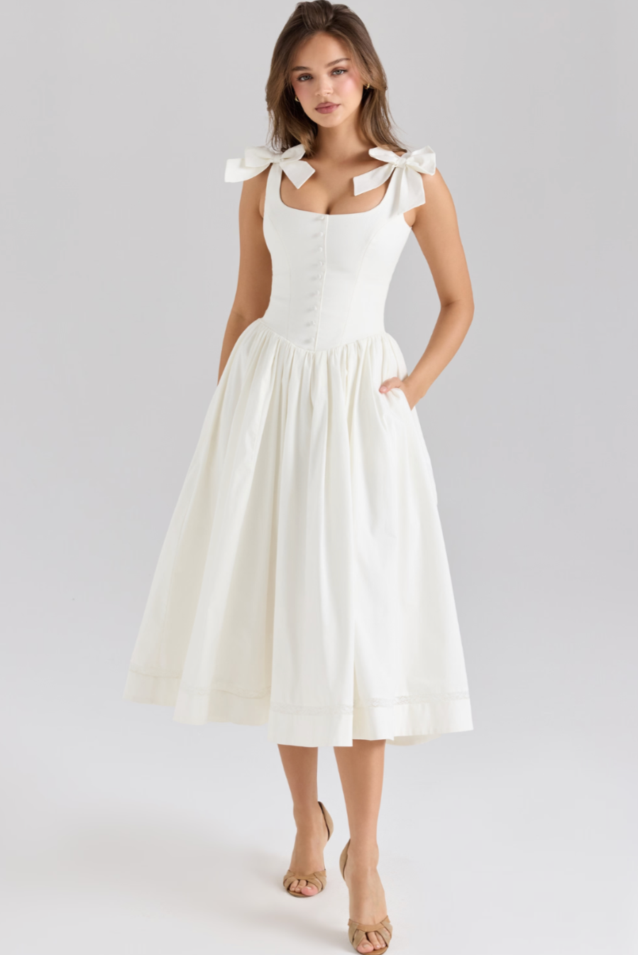 LILLIA | BOW MIDI DRESS